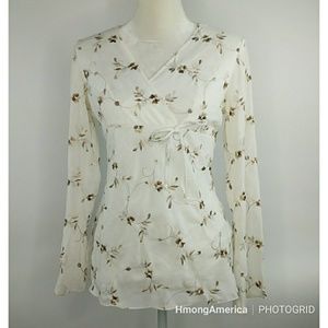 Tailor Flowery Long Sleeves Blouse